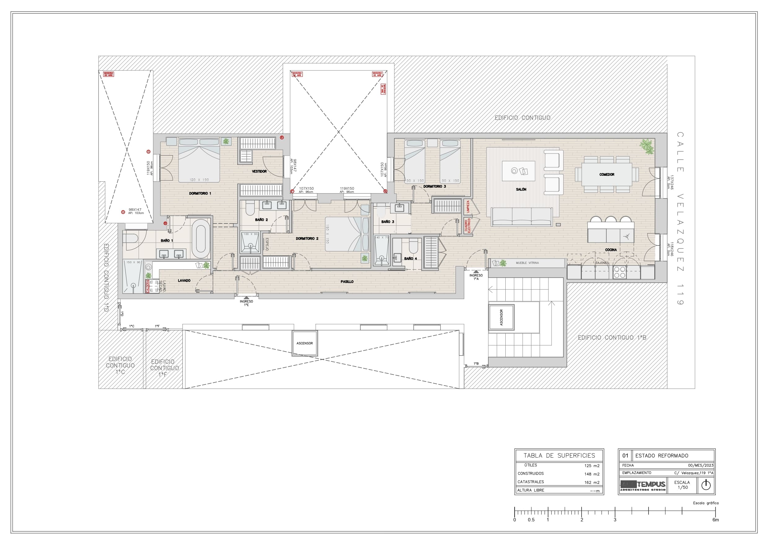 Plano vivienda venta calle Velázquez