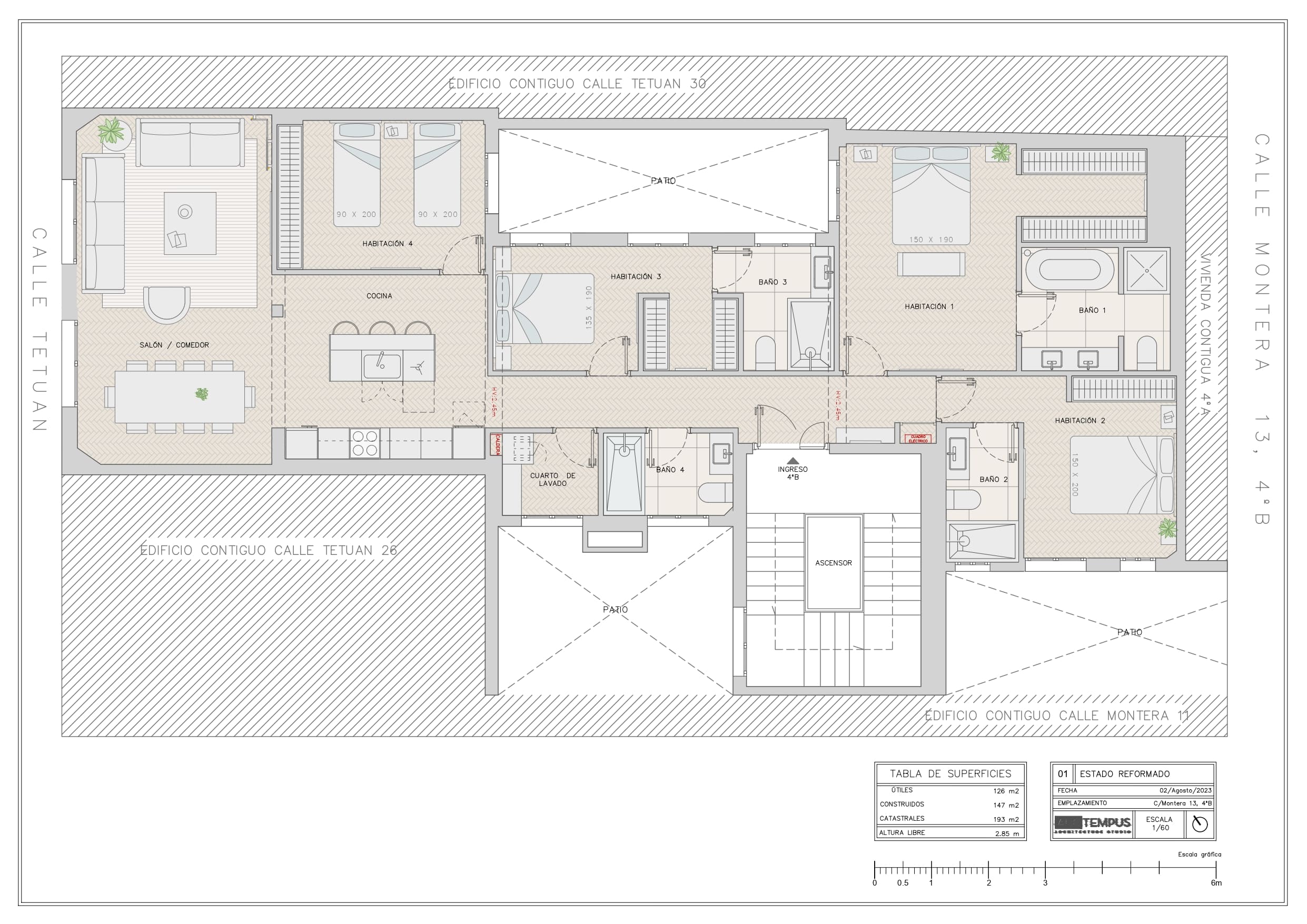 Plano venta Calle Montera 13 4º B-PLANO VENTAS